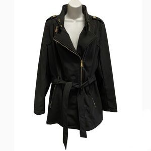 Michael Kors Black Coat w/ Tie